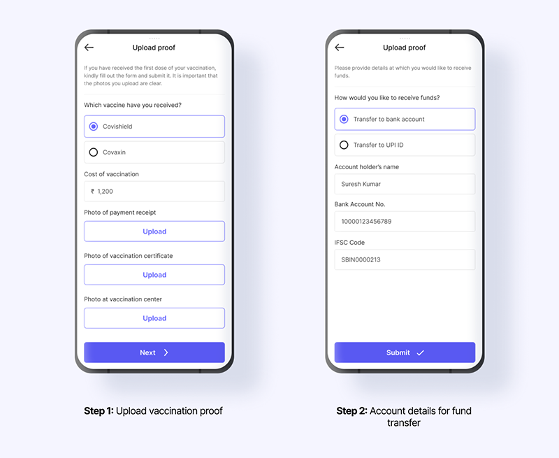 Examples of action types, concept design