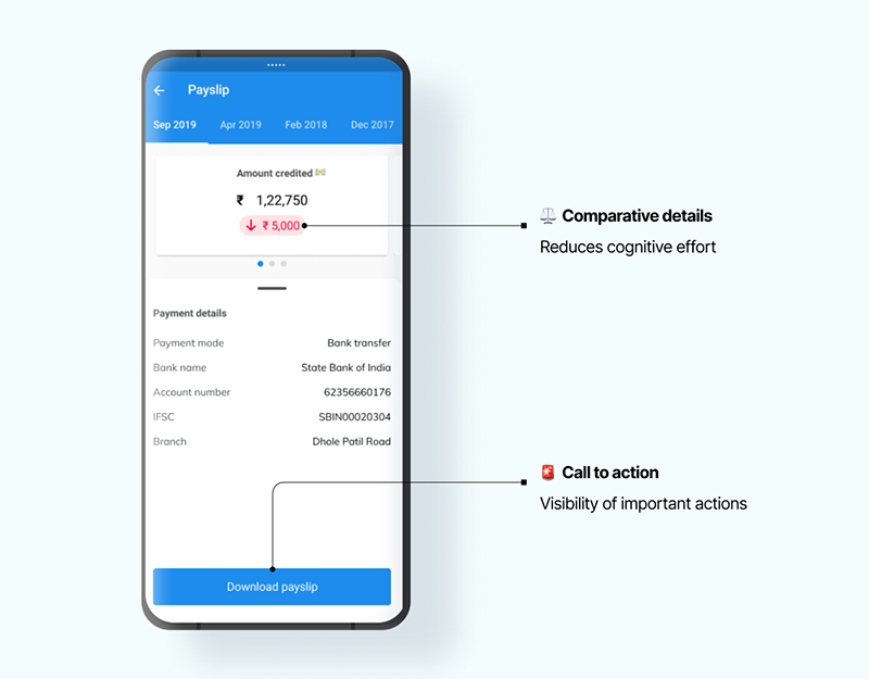 Highlight information and call to action mobile, concept design